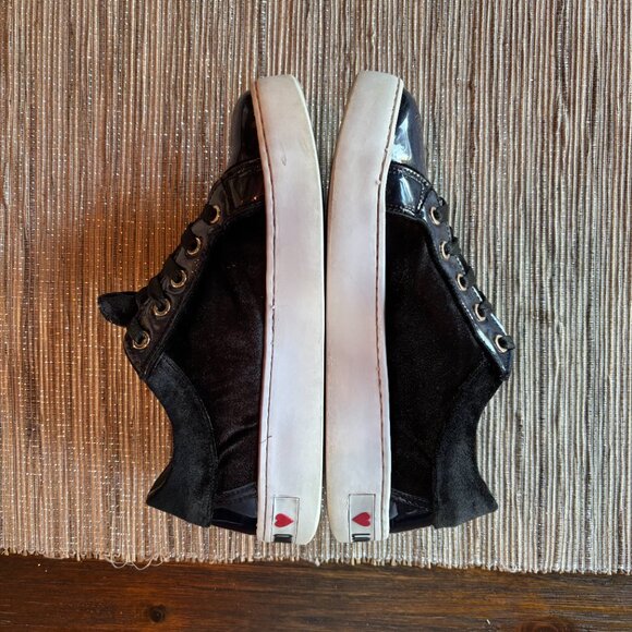 LOVE MOSCHINO | Women's Black Velvet Puffy & Sequin Heart Sneakers Size … - Picture 6 of 9